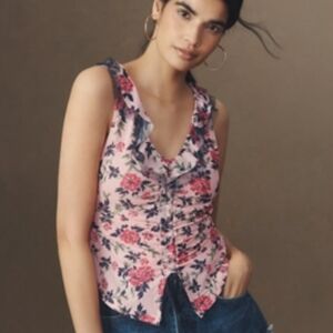 NWT Maeve Tie-Front V-Neck Top